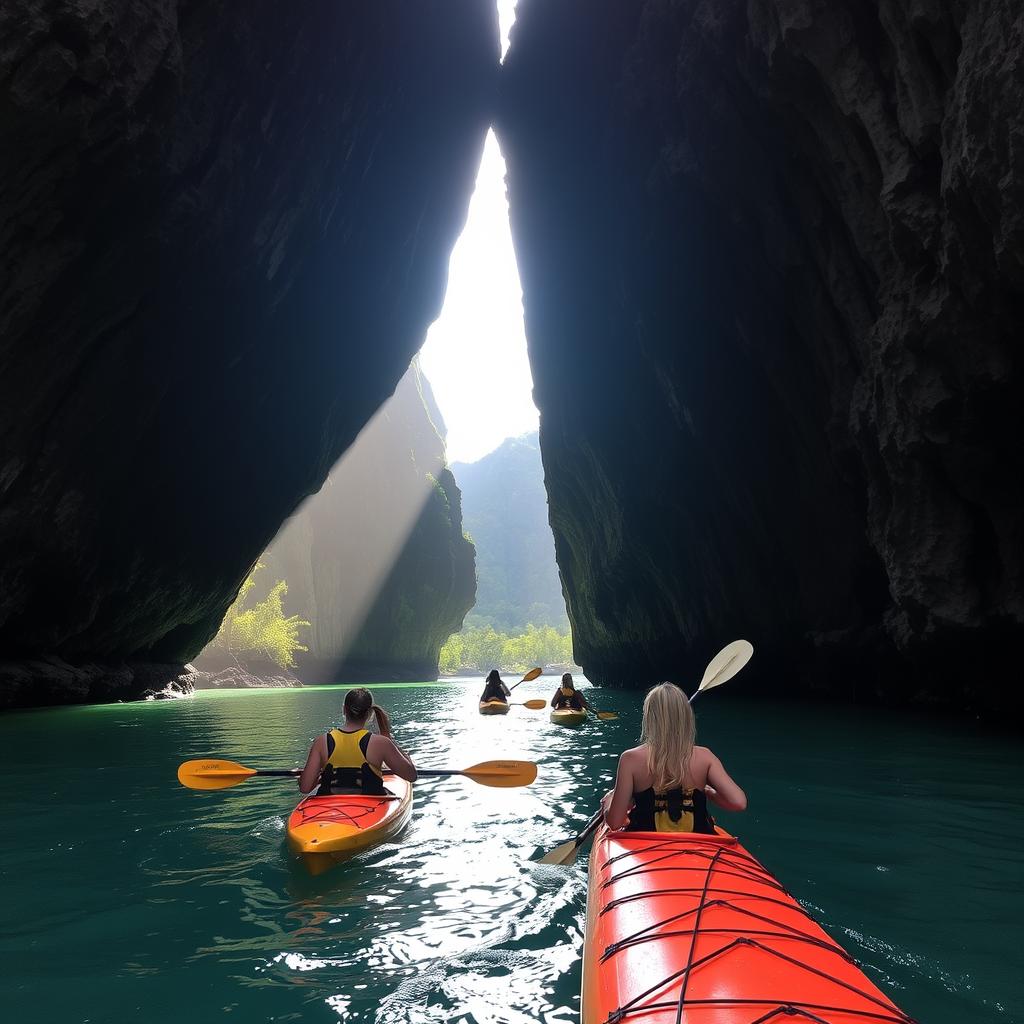普吉島跳島獨木舟探險，穿越石灰岩洞穴和紅樹林