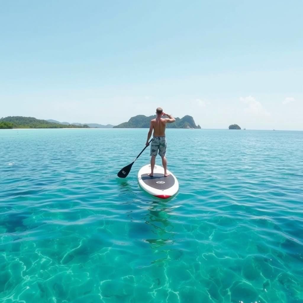 普吉島跳島立式划槳體驗，平靜海域的休閒活動