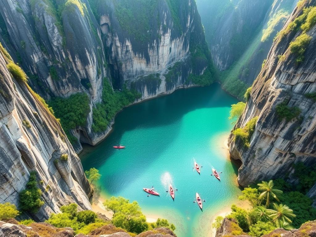 洪島的隱秘潟湖和石灰岩洞穴，普吉島跳島秘境